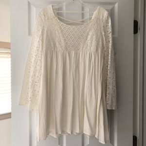 Rewind Bohemian Dress - Cream Lacey